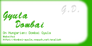 gyula dombai business card